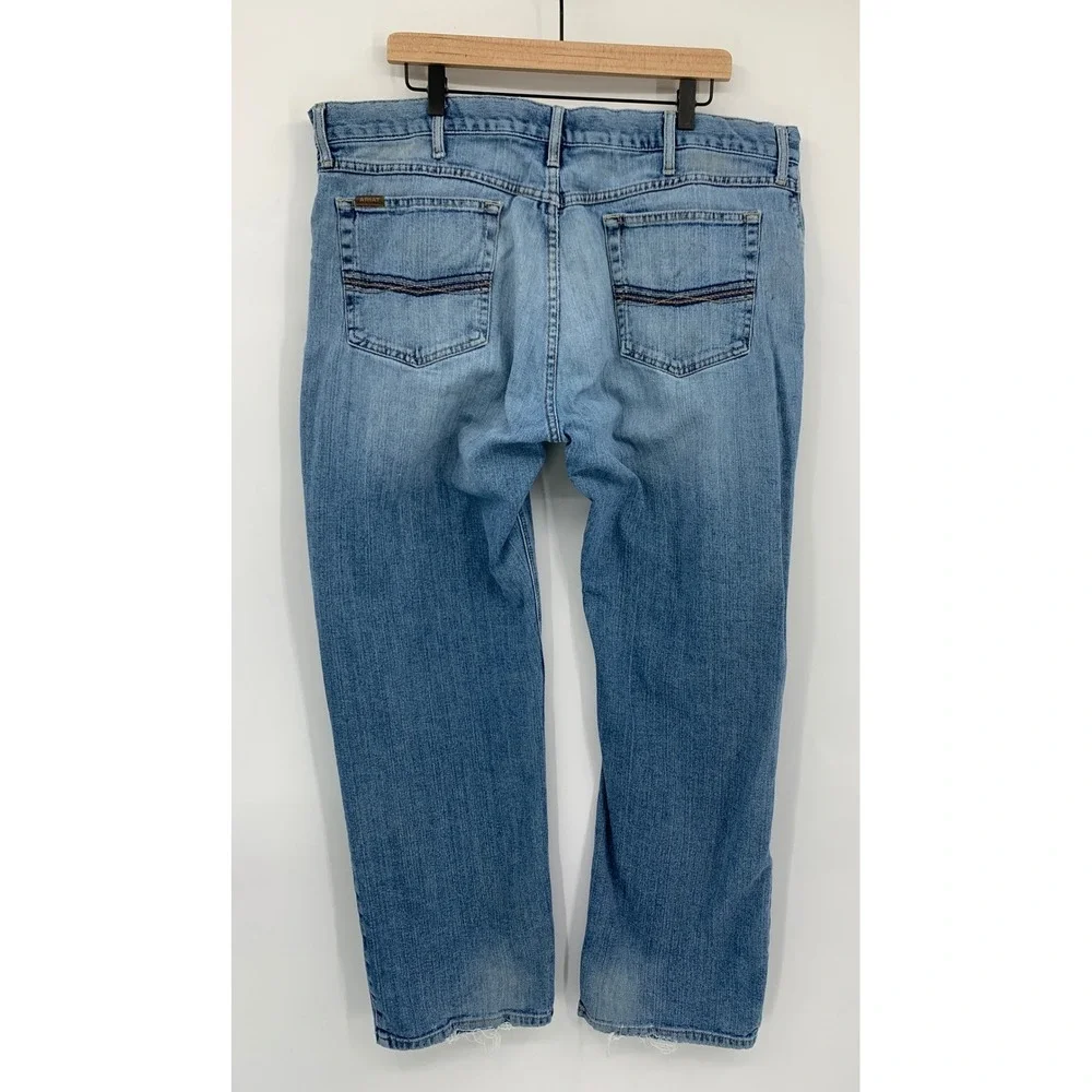 Ariat M2 Jeans Mens 40x32 Blue Relaxed Boot Cut Distressed Workwear Western